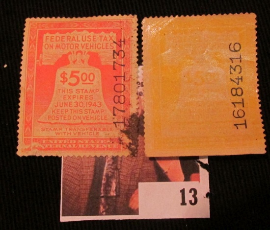 13 _ Pair of old Vehicle Stamps.