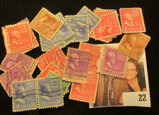 22 _ Packet of (28) 1938 Series of U.S. Stamps.