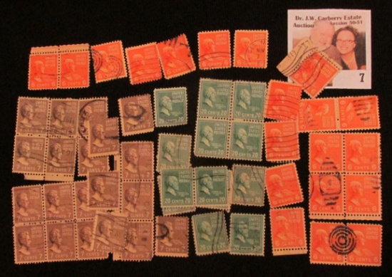 7 _ Packet of 52 Presidential Series 1938 Stamps.