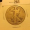 1917 Obverse S mint mark Walking Liberty Half Dollar, VG.