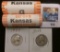 2005 P & D Original BU Rolls of Kansas Statehood Quarters, (80 pcs.); 1950 P, & D Silver Washington