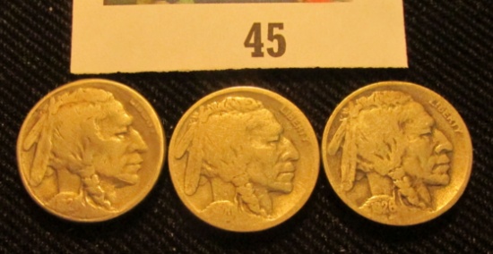 1920 S AG, 24 S Good, & 26 D Good Buffalo Nickels.