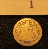 1852 O Liberty Seated Dime.