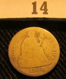1868 P Liberty Seated Dime.