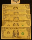 (5) Series 1969D One Dollar 