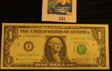 Rare Series 1981A One Dollar Federal Reserve Note I-B block, Crisp Uncirculated. Catalog value is $7