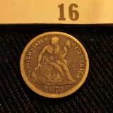 1872 P Liberty Seated Dime.