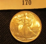 1943 P Walking Liberty Half Dollar, Brilliant Uncirculated.