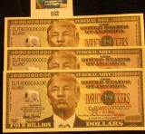 (3) $4 Billion Trump Hater Fantasy Notes. All Crisp Uncirculated.