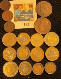 (5) Old Italian Five Centimes & Ten Centimes & a nice group of Bi-metal Foreign Coins.