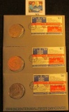 (3) 1974 Bicentennial First Day Covers with Medals and Postmarks. Original as issued.