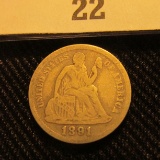 1891 O Liberty Seated Dime.