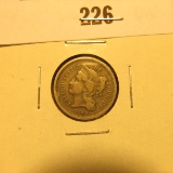 1865 U.S. Three Cent Nickel, VG.