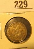 1851 U.S. Three Cent Silver, VG-Fine.