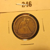 1875 S U.S. Twenty Cent Piece, G-VG.