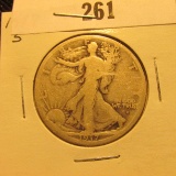 1917 Obverse S mint mark Walking Liberty Half Dollar, VG.