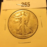 1929 S Walking Liberty Half Dollar, VG.