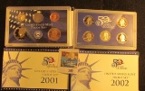 2000 S, 2001 S, & 2003 S  U.S. Proof Sets, all original as issued. (issue price $59.85).