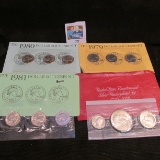 1979, 80, & 81 Susan B. Anthony Dollar Coin Three-piece Sets in original envelopes and cellophane; &