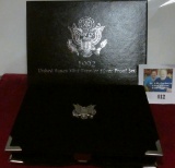 1992 United States Mint Premier Silver Proof Set in original box of issue.