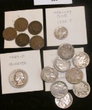 1887, 1893, 1901, 1904, & 1906 Indian Head Cents; 1935P, (5) 36P, & (2) 37P Buffalo Nickels; 34P Mer