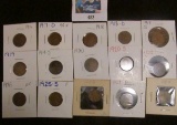 1916P, 17D, 18P, D, S, 19P, S, 20P, S, 23P, 25P, S, 28D, 29D, & S Lincoln Cents, all are carded and