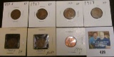 (3) 1917 P, 19 S, 28 D, 29 S, 44 S Lincoln Cents, all grading EF to Brilliant Uncirculated.