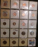 (39) Lincoln Cents displayed in two plastic pages, all are carded. Many BU. Dates back to 1943.