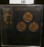 Three-Piece Statue of Liberty Official Limited Edition Commemorative Medallions exclusively crafted