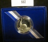 1986 S Proof Statue of Liberty Commemorative Half Dollar in original box as issued. Complete with C.