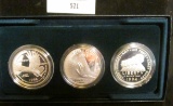 1994 U.S. Veterans Three-Coin Proof Commemorative Silver Dollars Set in original box of issue.