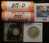 2007 P & D Original BU Rolls of Montana Statehood Quarters, (80 pcs.); 1920 S Mercury Dime; & 1943 D