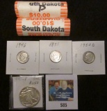 2006 P & D Original BU Rolls of South Dakota Statehood Quarters, (80 pcs.); 1919, 46 P, 51 P, & 52 D