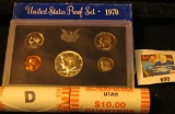 1970 S U.S.; Proof Set with Proof Silver Half Dollar; 2004 P & D Original BU Rolls of Florida Stateh