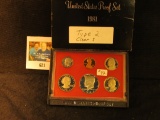 1981 S Type Two U.S. Proof Set in original plastic case of issue, with box.