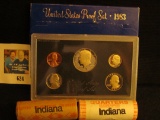 1983 S U.S.Proof Set Original as issued; 2002 P & D Original BU Rolls of Indiana Statehood Quarters,