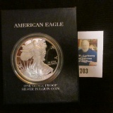 2003 S Proof American Eagle Silver Dollar in original box of issue.