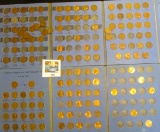 Two partial Sets of blue Whitman folders with Lincoln cents 