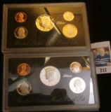 1992 S & 93 S United States Mint Silver Proof Sets in original boxes of issue. Original cost $42.00.