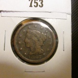 1847 U.S. Large Cent, Very Good.