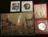 1945-1975 U.S.S.R. Commemorative Ruble in a special holder; 1864 One Kopek; and a nine-Piece Russian