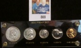 1954 U.S. Proof Set in a black Capital holder with gold lettering, the half-dollar, quarter, & dime