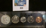 1953 U.S. Proof Set in a Seitz holder, the half-dollar has deep cameo obverse & reverse, the quarter