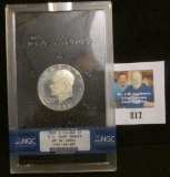 1971 S Silver Eisenhower Proof Dollar in original plastic case as issued by the U.S. Mint with slabb