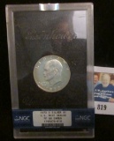 1972 S Silver Eisenhower Proof Dollar in original plastic case as issued by the U.S. Mint with slabb