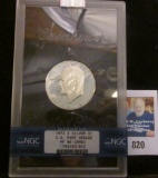 1973 S Silver Eisenhower Proof Dollar in original plastic case as issued by the U.S. Mint with slabb