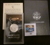 1884 CC Morgan Silver Dollar in original G.S.A. box of issue with card.MS61/63.