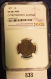 1869 U.S. Indian Head Cent NGC slabbed 