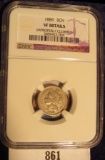 1889 U.S. Three Cent Nickel, NGC slabbed 