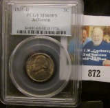 1938 D Jefferson Nickel PCGS slabbed 